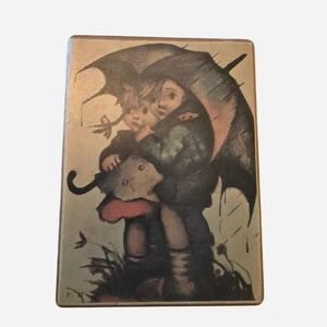 Vintage‎ Working music box with cute photo on front